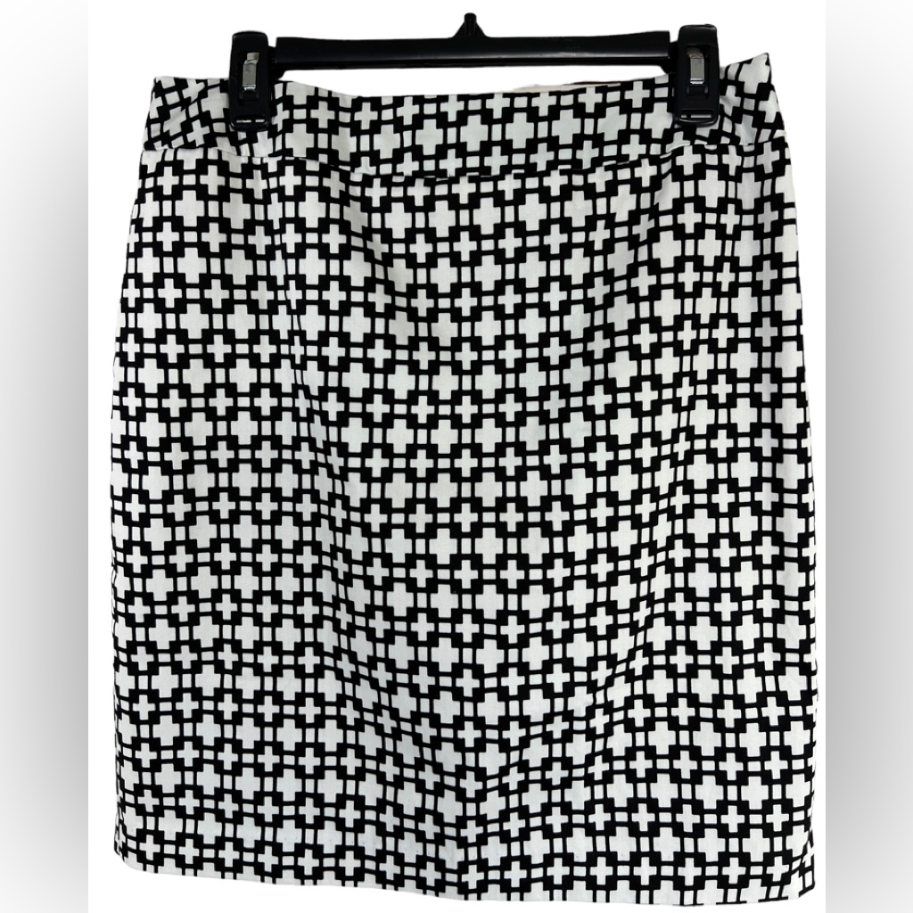 Cynthia Rowley Skirt Black White Pencil Straight Lined Size 10